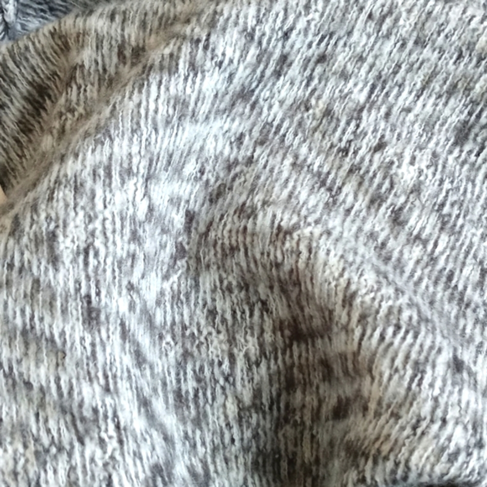 Abercrombie & Fitch Grey & Winter White Wool Nylon Open Long Sleeve Cardigan M/L - Picture 5 of 9
